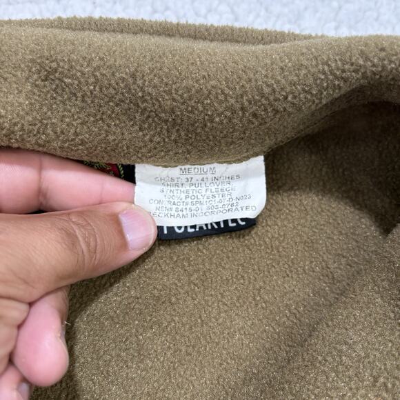 USMC Marine Corp Polartec Fleece Pullover Mens M Coyote Brown Peckham 1/2 Zip - Picture 4 of 7